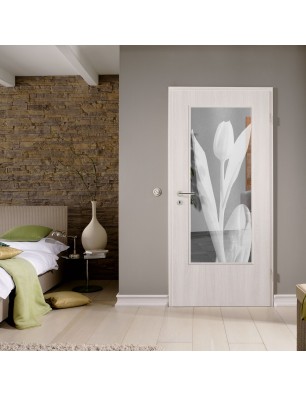 Lichtausschnitt Tulpe Gelasert Auf Klarglas