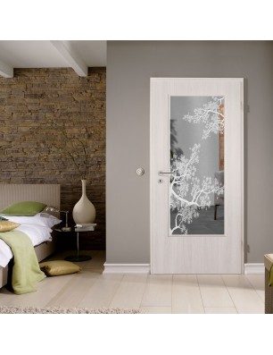 Lichtausschnitt Japan Garden Gelasert Auf Klarglas