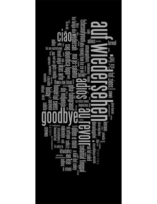 Lichtausschnitt Auf Wiedersehen Gelasert Auf Klarglas