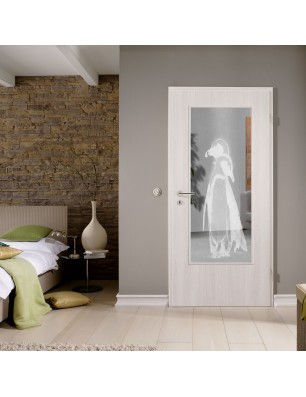 Lichtausschnitt Pinguine Gelasert Auf Klarglas