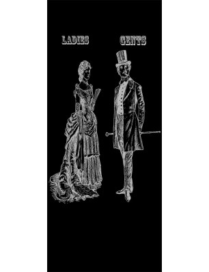 Lichtausschnitt Ladies and Gents Gelasert Auf Klarglas