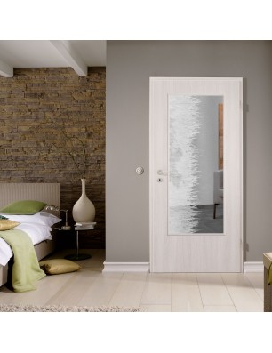 Lichtausschnitt Wiese Gelasert Auf Klarglas