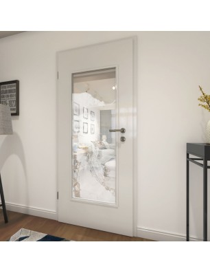 Lichtausschnitt Mediteranes Dorf Gelasert Auf Klarglas