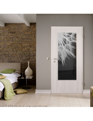 Lichtausschnitt Pusteblume II Gelasert Auf Grauglas