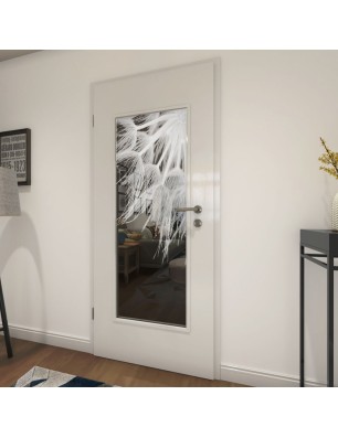 Lichtausschnitt Pusteblume II Gelasert Auf Grauglas