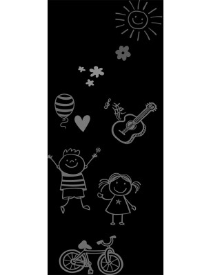 Lichtausschnitt Kid Happy Gelasert Auf Grauglas