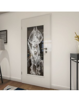 Lichtausschnitt Käpten Gelasert Auf Grauglas