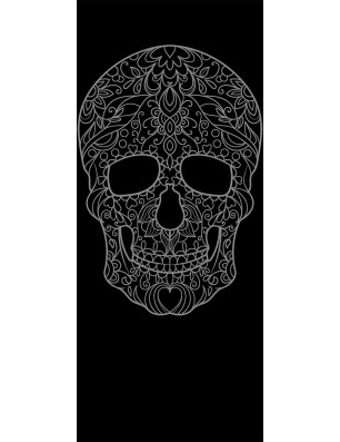 Lichtausschnitt Skull 3 Gelasert Auf Grauglas