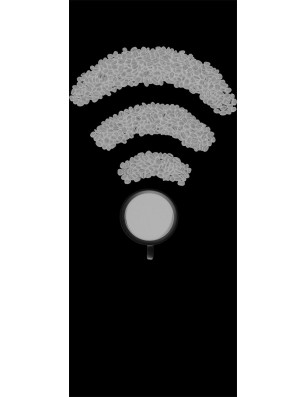 Lichtausschnitt Kaffee - Wifi Gelasert Auf Grauglas