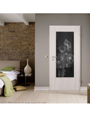 Lichtausschnitt Blume 10 Gelasert Auf Grauglas