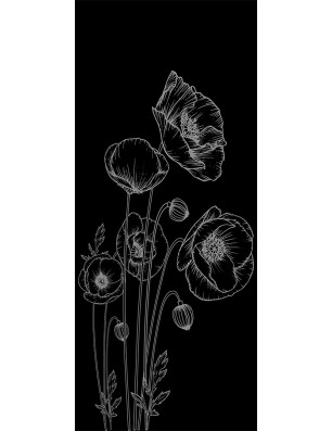 Lichtausschnitt Blume 10 Gelasert Auf Grauglas