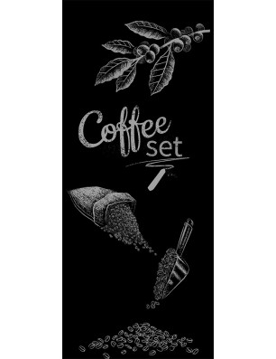 Lichtausschnitt Coffee Set Gelasert Auf Grauglas