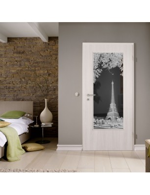 Lichtausschnitt Eifelturm 2 Gelasert Auf Grauglas