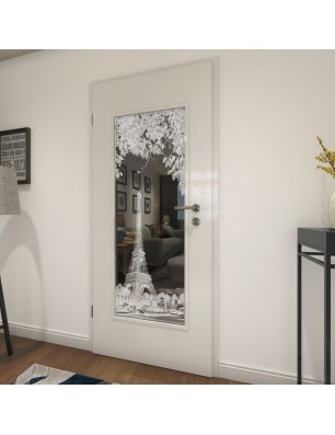 Lichtausschnitt Eifelturm 2 Gelasert Auf Grauglas