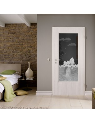 Lichtausschnitt Ernte II Gelasert Auf Grauglas