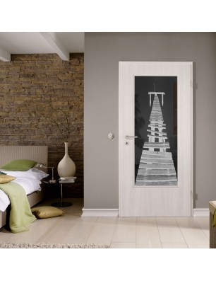 Lichtausschnitt Steg II Gelasert Auf Grauglas