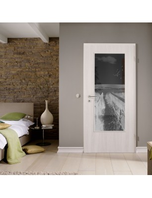 Lichtausschnitt Steg III Gelasert Auf Grauglas