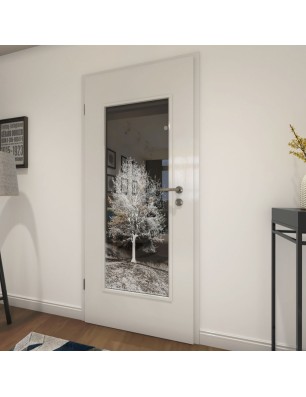 Lichtausschnitt Baum Gelasert Auf Grauglas