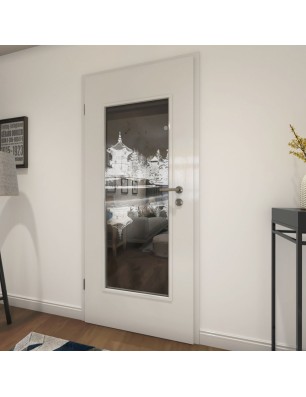 Lichtausschnitt Pagode Gelasert Auf Grauglas