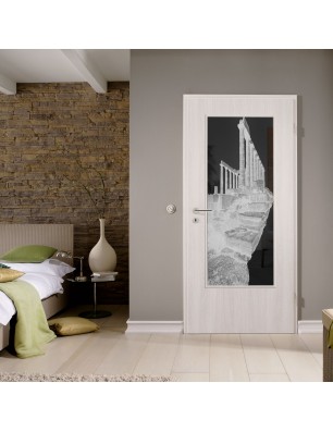 Lichtausschnitt Greece Gelasert Auf Grauglas