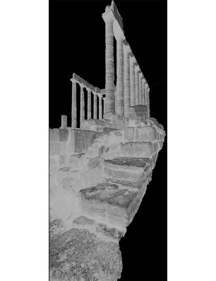 Lichtausschnitt Greece Gelasert Auf Grauglas