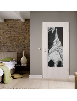 Lichtausschnitt Eifelturm 3 Gelasert Auf Grauglas