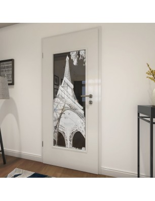 Lichtausschnitt Eifelturm 3 Gelasert Auf Grauglas