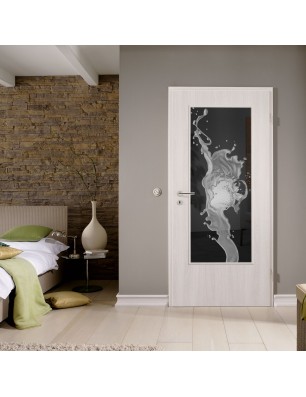 Lichtausschnitt Erdbeere Gelasert Auf Grauglas