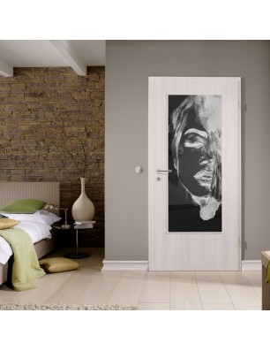 Lichtausschnitt Silhuette II Gelasert Auf Grauglas