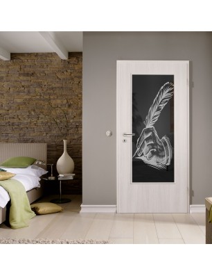 Lichtausschnitt Sign Gelasert Auf Grauglas