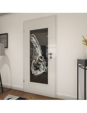 Lichtausschnitt Sign Gelasert Auf Grauglas