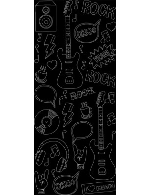 Lichtausschnitt Rock and Roll Gelasert Auf Grauglas