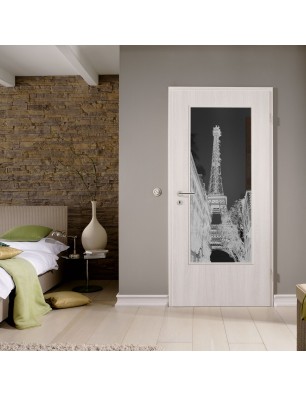 Lichtausschnitt Eifelturm 4 Gelasert Auf Grauglas