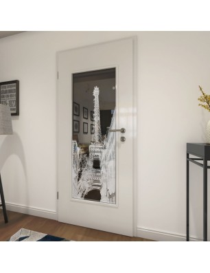 Lichtausschnitt Eifelturm 4 Gelasert Auf Grauglas