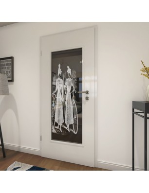 Lichtausschnitt Fahrrad Gelasert Auf Grauglas