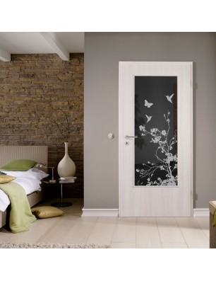 Lichtausschnitt Birds Gelasert Auf Grauglas