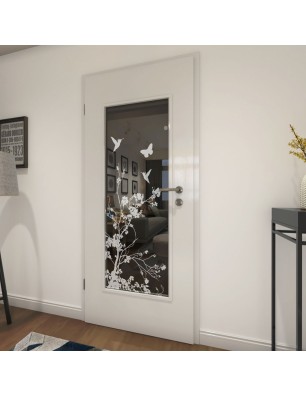 Lichtausschnitt Birds Gelasert Auf Grauglas