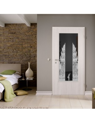 Lichtausschnitt Cross Gelasert Auf Grauglas