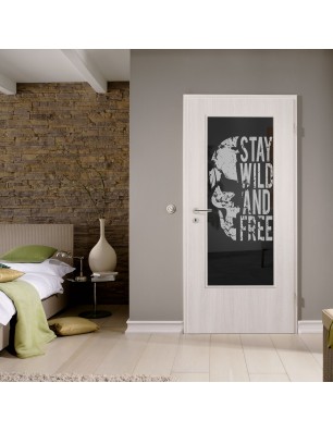 Lichtausschnitt Wild and Free Gelasert Auf Grauglas