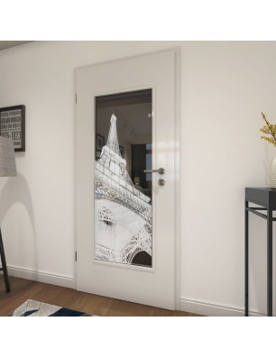 Lichtausschnitt Eifelturm Gelasert Auf Grauglas