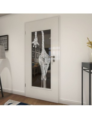 Lichtausschnitt Giraffenhals Gelasert Auf Grauglas