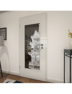 Lichtausschnitt Pagode II Gelasert Auf Grauglas