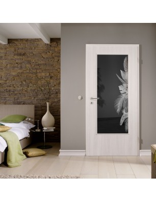 Lichtausschnitt Tropical I Gelasert Auf Grauglas