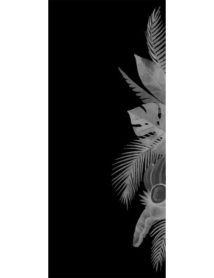 Lichtausschnitt Tropical I Gelasert Auf Grauglas