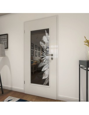 Lichtausschnitt Tropical II Gelasert Auf Grauglas