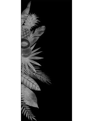 Lichtausschnitt Tropical II Gelasert Auf Grauglas