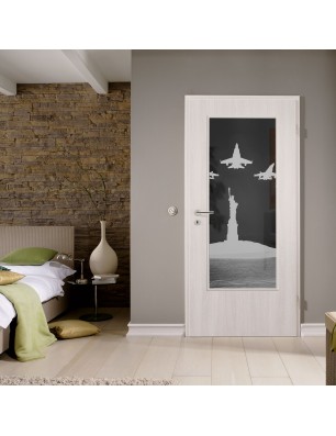 Lichtausschnitt F16 Gelasert Auf Grauglas