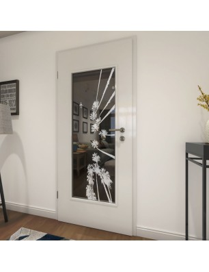 Lichtausschnitt California Gelasert Auf Grauglas