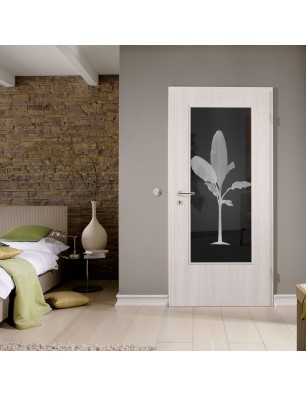 Lichtausschnitt Banana Gelasert Auf Grauglas