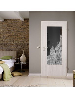 Lichtausschnitt Moskau Gelasert Auf Grauglas